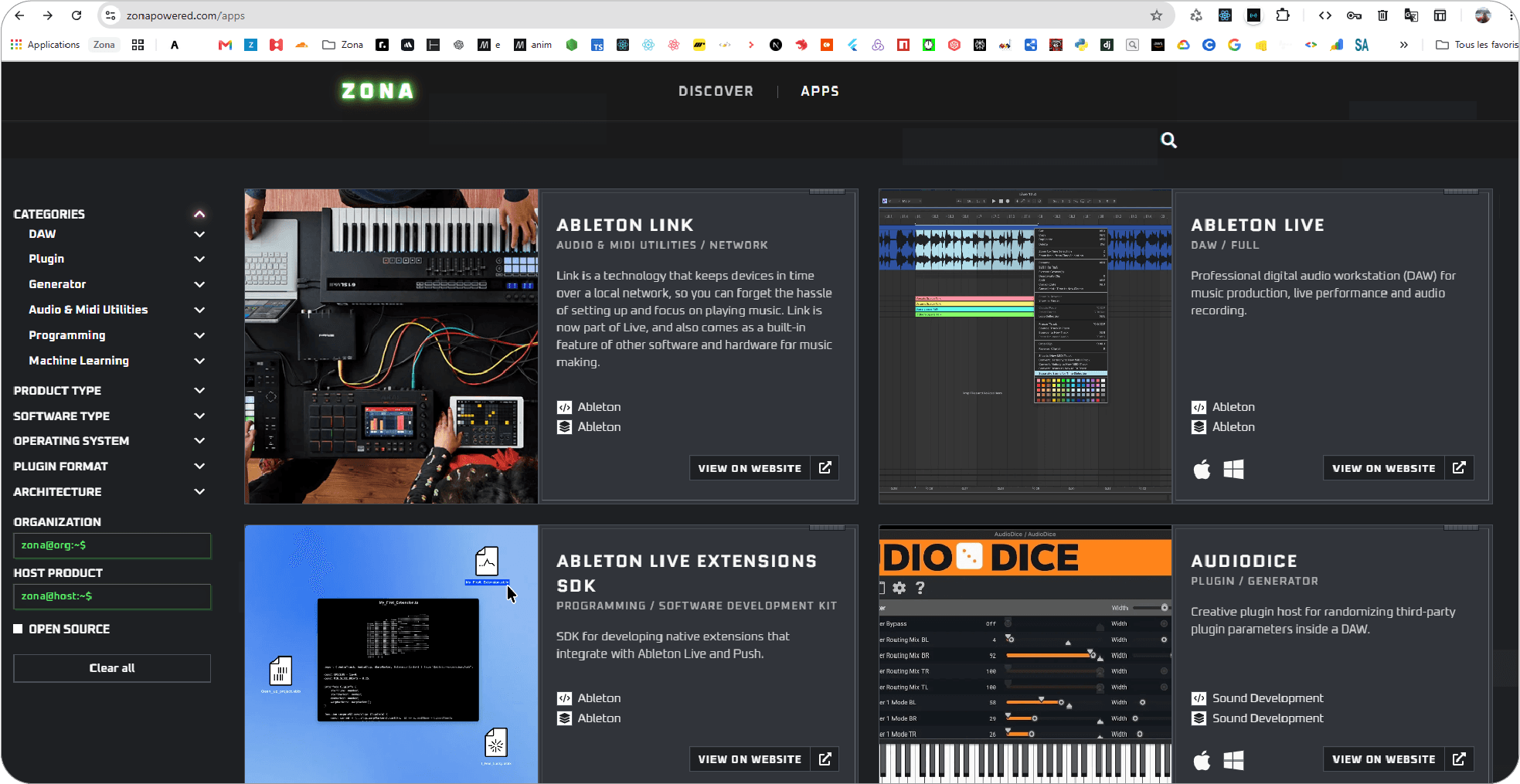 Tidal Cycles product page displaying screenshots, software information, technical specifications, and related resources.